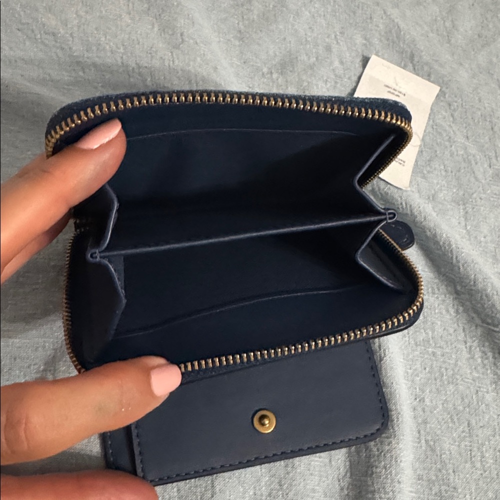 Coach Denim Billfold Zip Wallet with Gold 'C' Gold tone - Picture 5 of 6